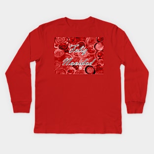 Feliz Navidad Swirls Kids Long Sleeve T-Shirt